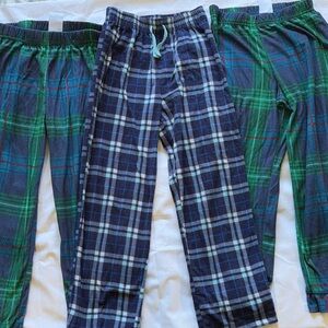 Plaid Kids Pajama Bottoms - Blue and Green